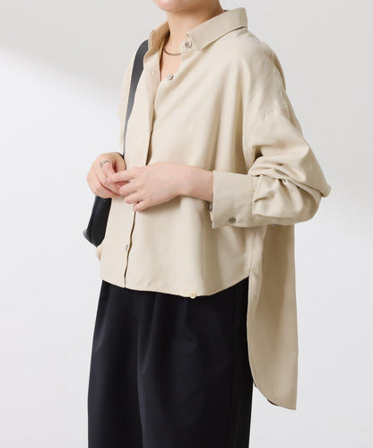 【デザインを変えられる】スエードタッチバックロングシャツ/カセット服