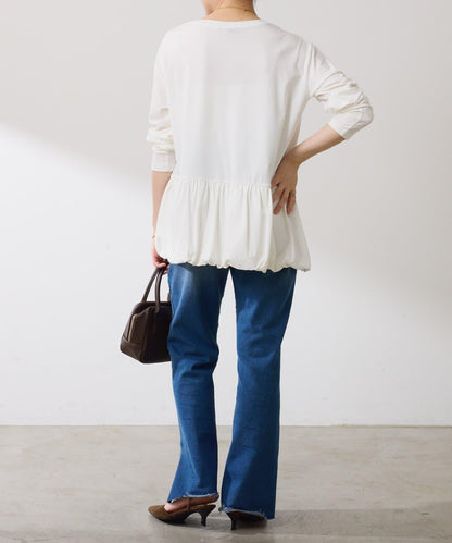 【腰回りカバー】裾バルーンロンT