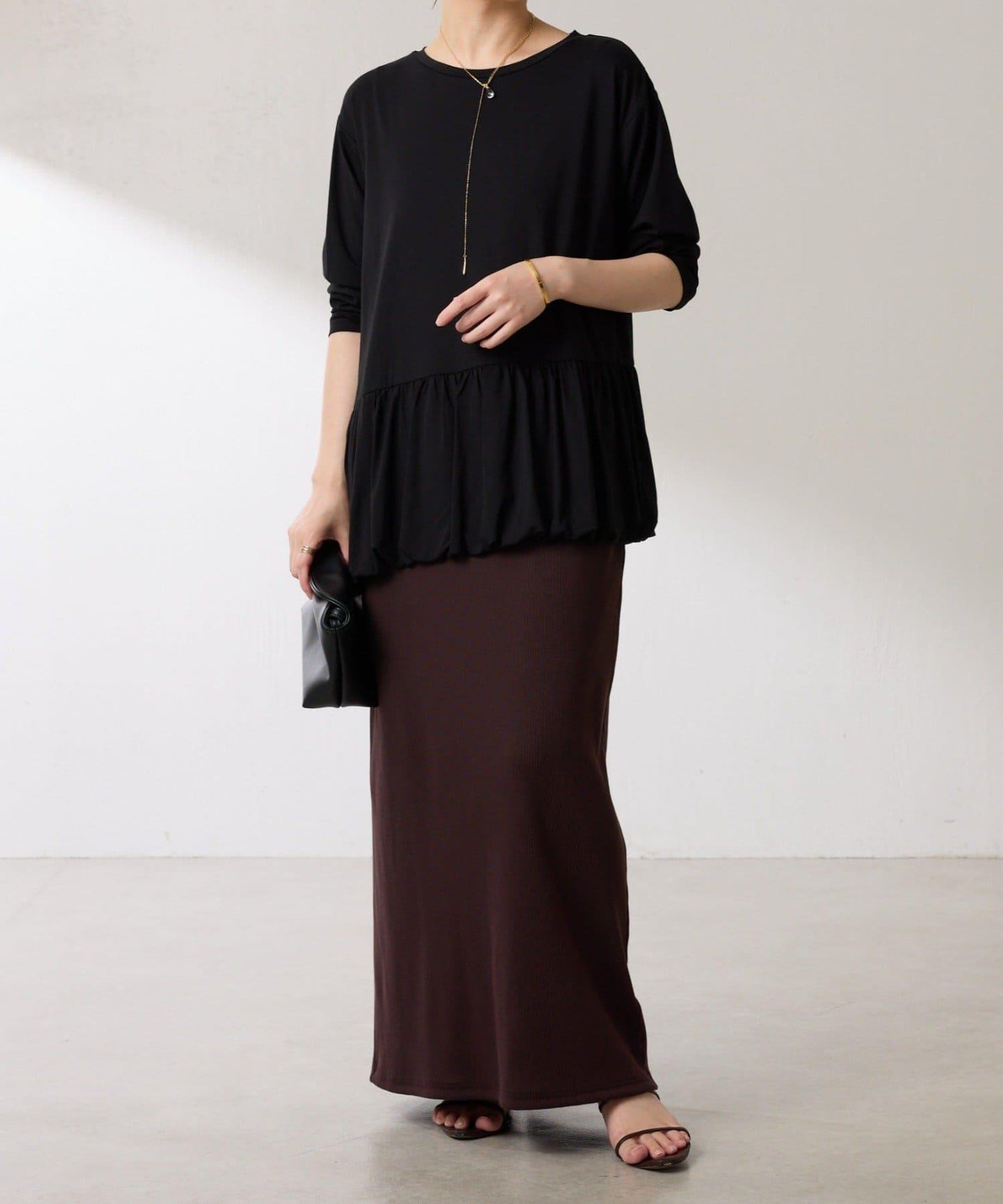 【腰回りカバー】裾バルーンロンT