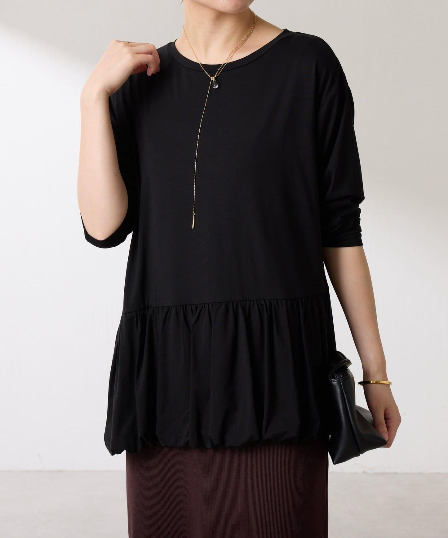 【腰回りカバー】裾バルーンロンT