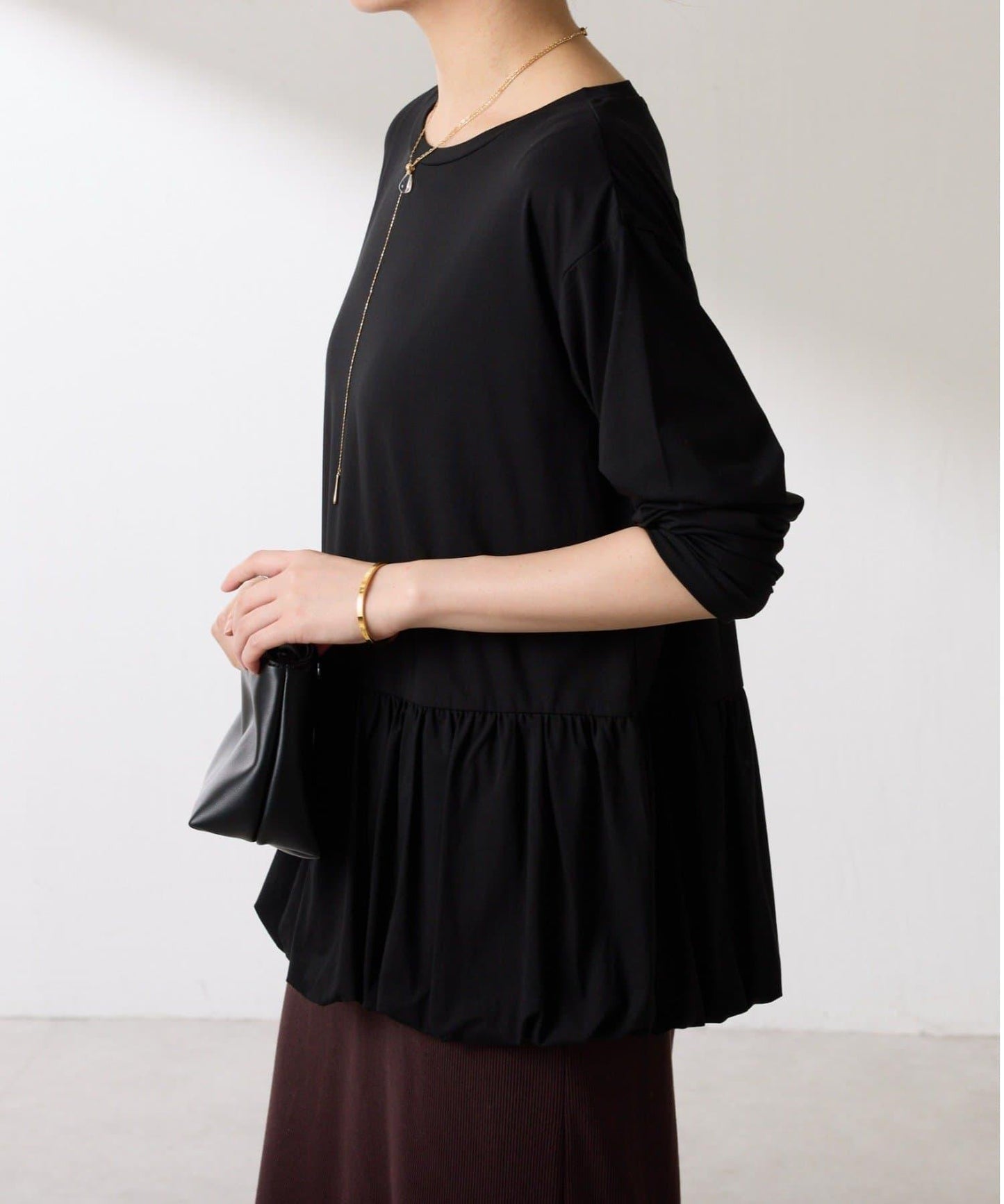 【腰回りカバー】裾バルーンロンT