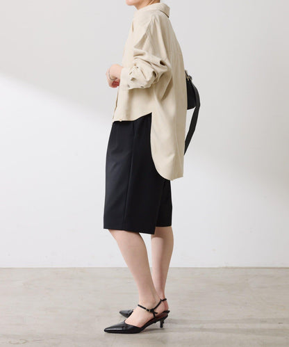 【デザインを変えられる】スエードタッチバックロングシャツ/カセット服