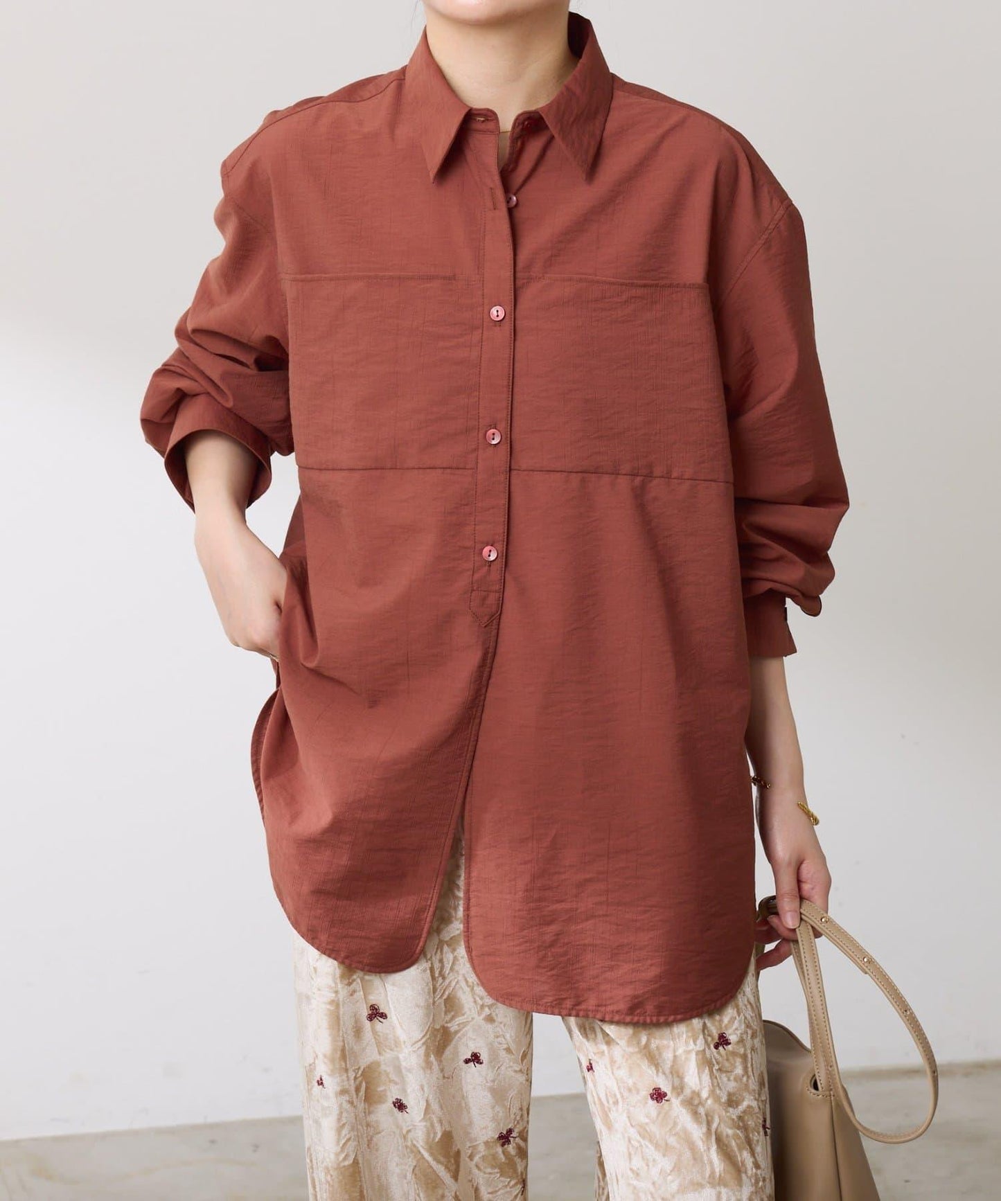 【体型カバー】チュニックシャツ