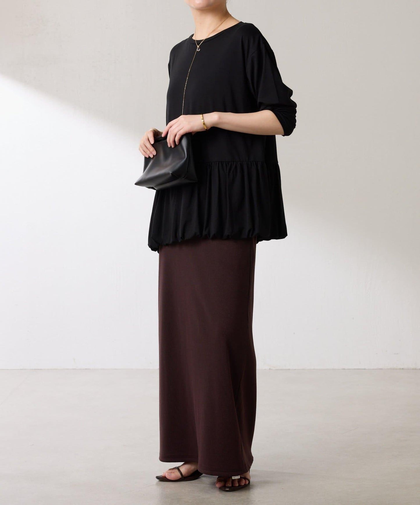 【腰回りカバー】裾バルーンロンT