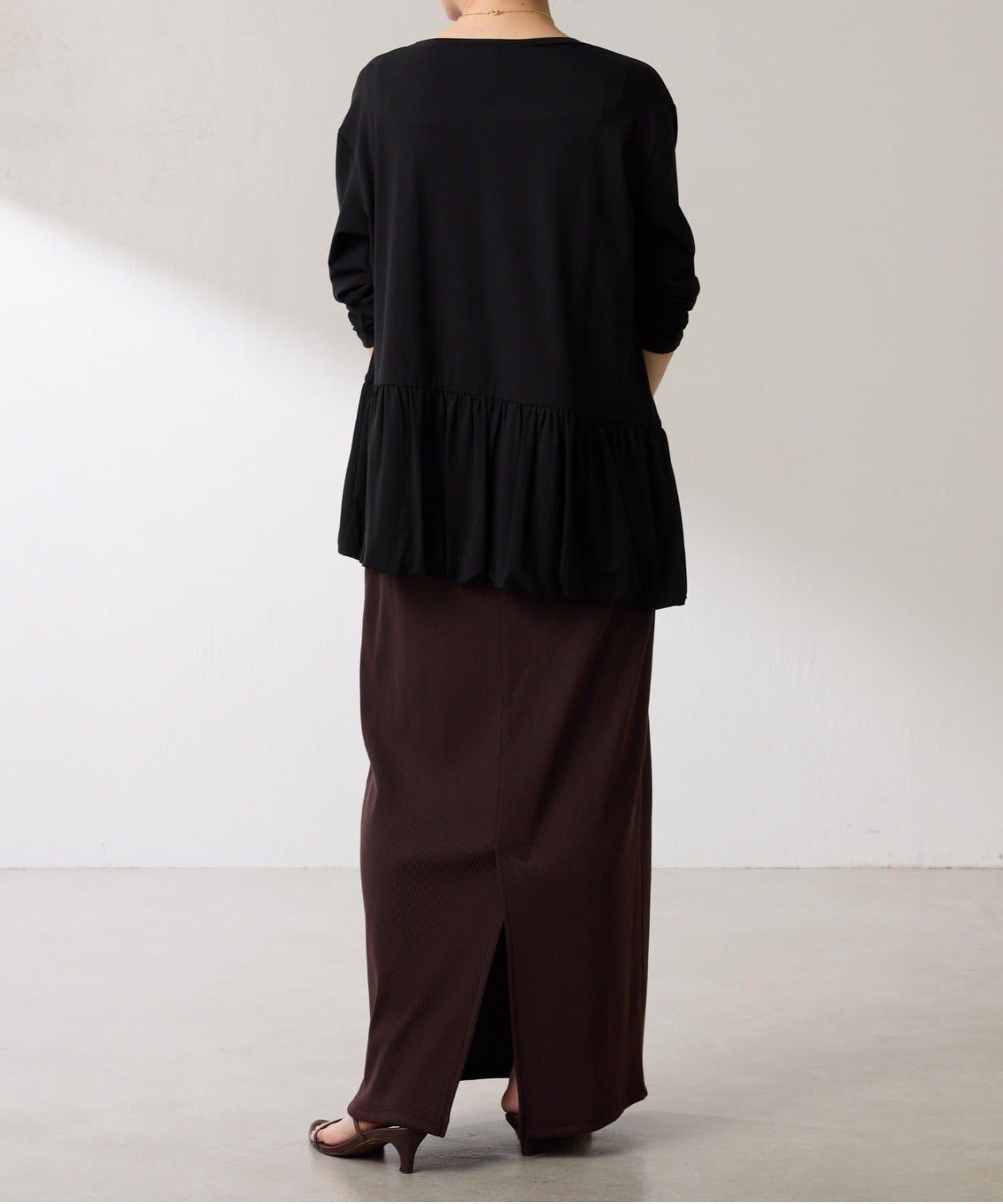 【腰回りカバー】裾バルーンロンT