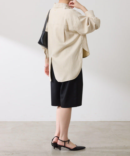 【デザインを変えられる】スエードタッチバックロングシャツ/カセット服