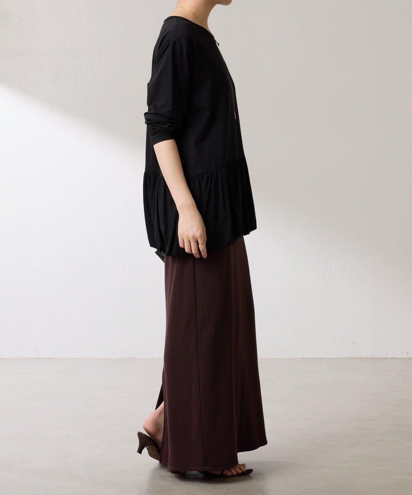 【腰回りカバー】裾バルーンロンT