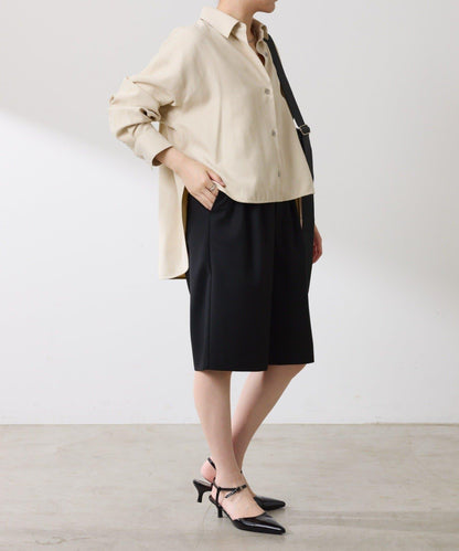 【デザインを変えられる】スエードタッチバックロングシャツ/カセット服