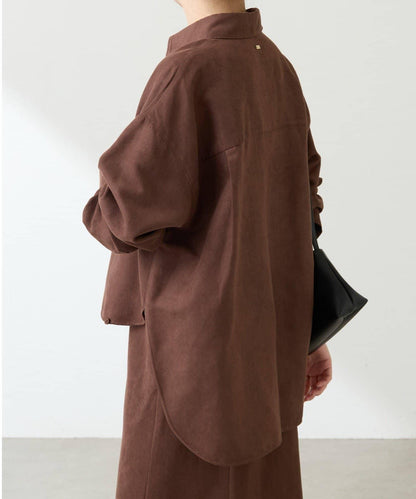 【デザインを変えられる】スエードタッチバックロングシャツ/カセット服