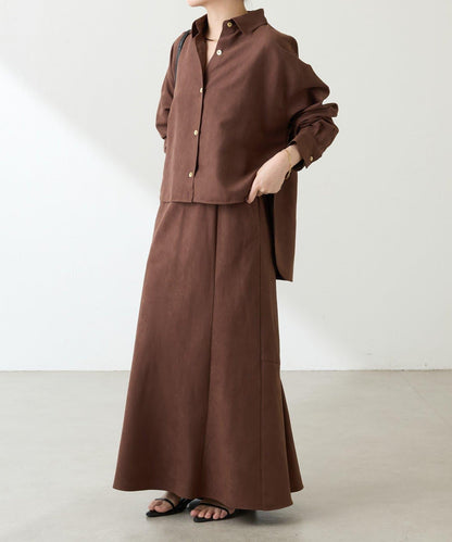 【デザインを変えられる】スエードタッチバックロングシャツ/カセット服