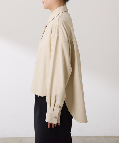【デザインを変えられる】スエードタッチバックロングシャツ/カセット服