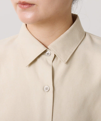 【デザインを変えられる】スエードタッチバックロングシャツ/カセット服