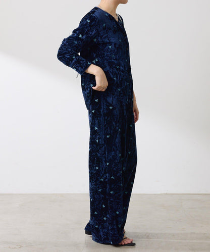 【カセット服】刺繍ベロアカットソー