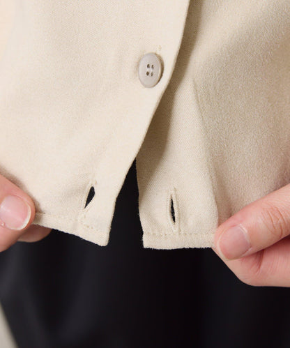 【デザインを変えられる】スエードタッチバックロングシャツ/カセット服