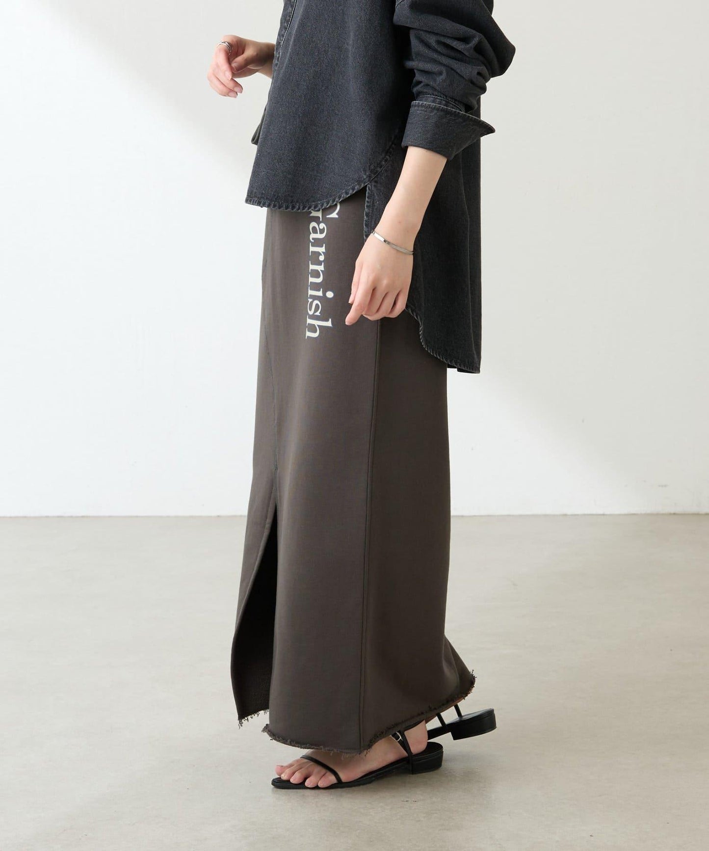 【楽ちんスカート◎】スウェットロゴスカート