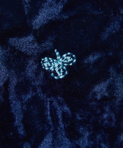 【カセット服】刺繍ベロアカットソー