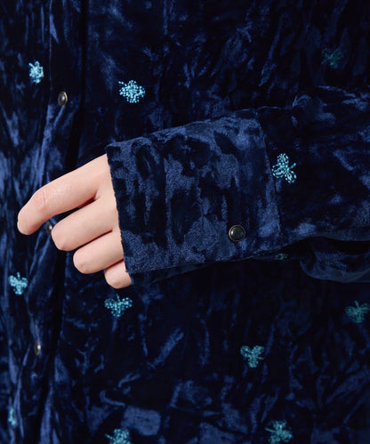 【カセット服】刺繍ベロアカットソー