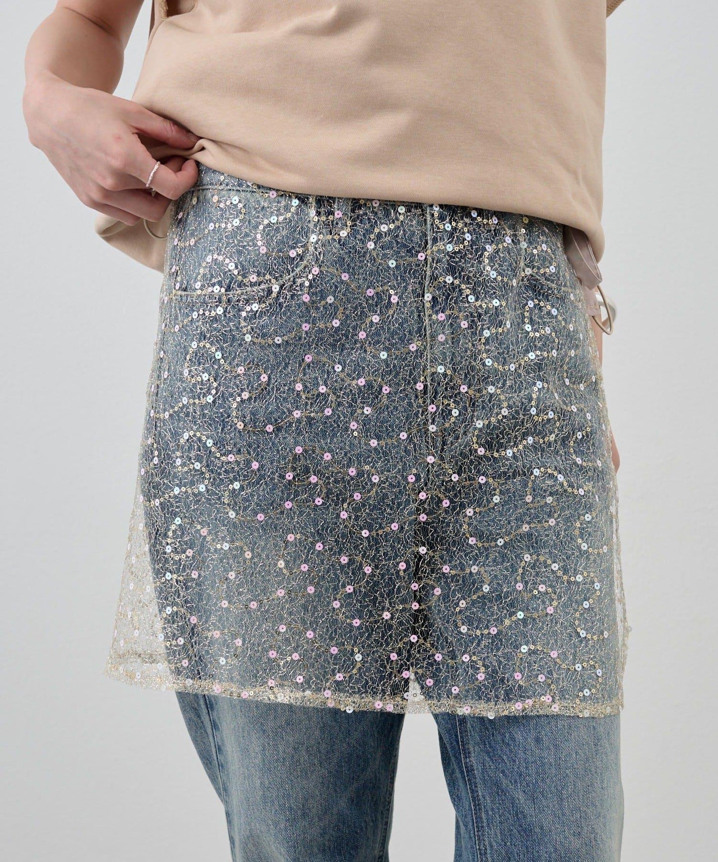 スパンコールラップスカート