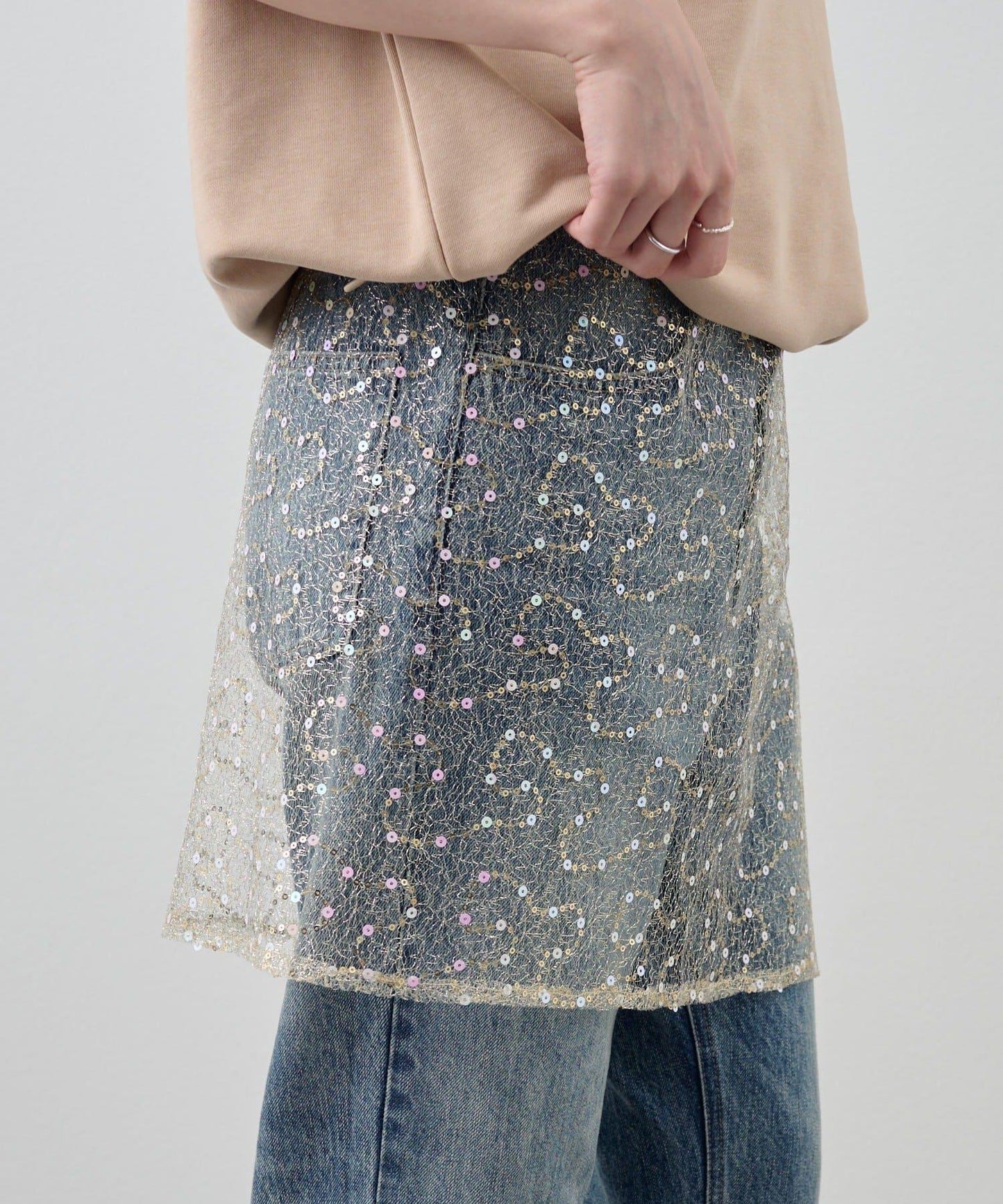 スパンコールラップスカート