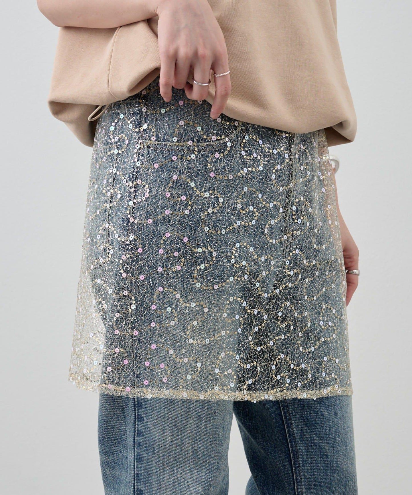 スパンコールラップスカート