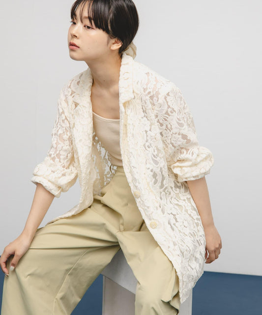 絨線蕾絲西裝外套