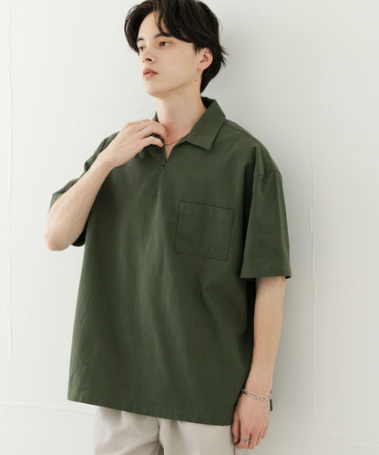 乾爽觸感套頭短袖襯衫