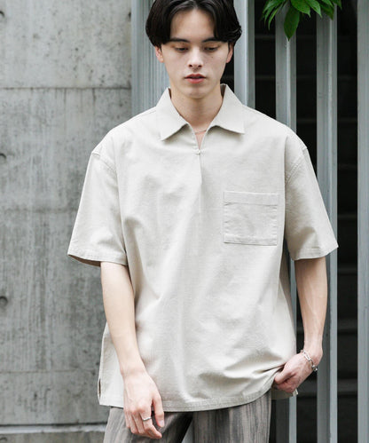 乾爽觸感套頭短袖襯衫