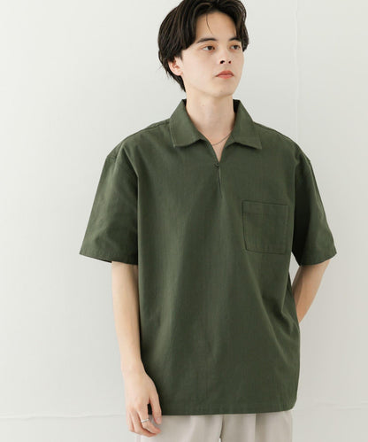 乾爽觸感套頭短袖襯衫