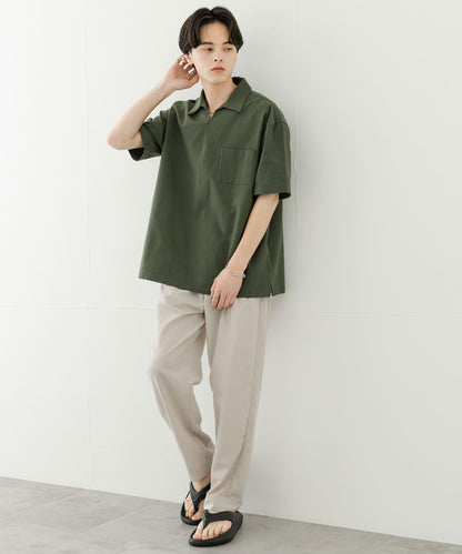 乾爽觸感套頭短袖襯衫