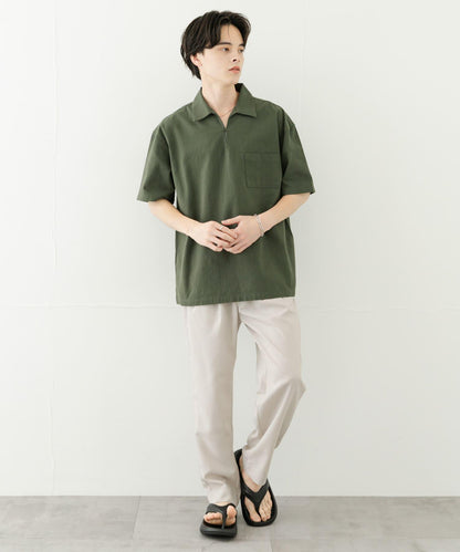 乾爽觸感套頭短袖襯衫