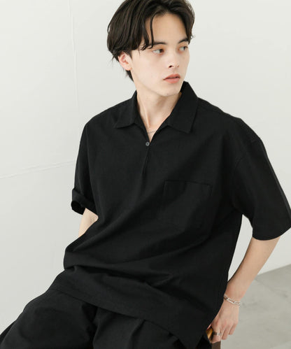 乾爽觸感套頭短袖襯衫