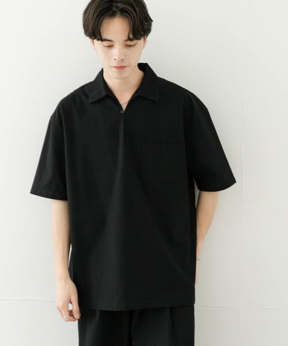 乾爽觸感套頭短袖襯衫