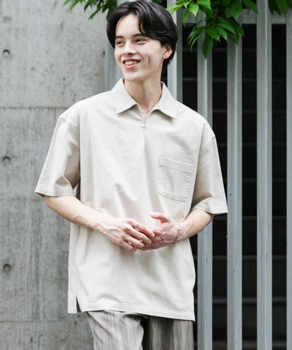 乾爽觸感套頭短袖襯衫