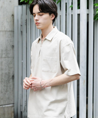 乾爽觸感套頭短袖襯衫