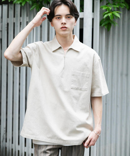 乾爽觸感套頭短袖襯衫