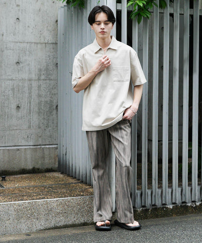 乾爽觸感套頭短袖襯衫