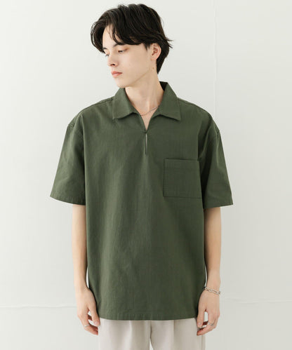 乾爽觸感套頭短袖襯衫