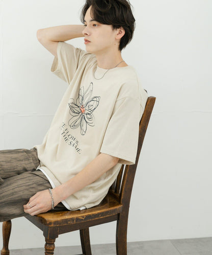 花卉藝術圖案短袖T恤