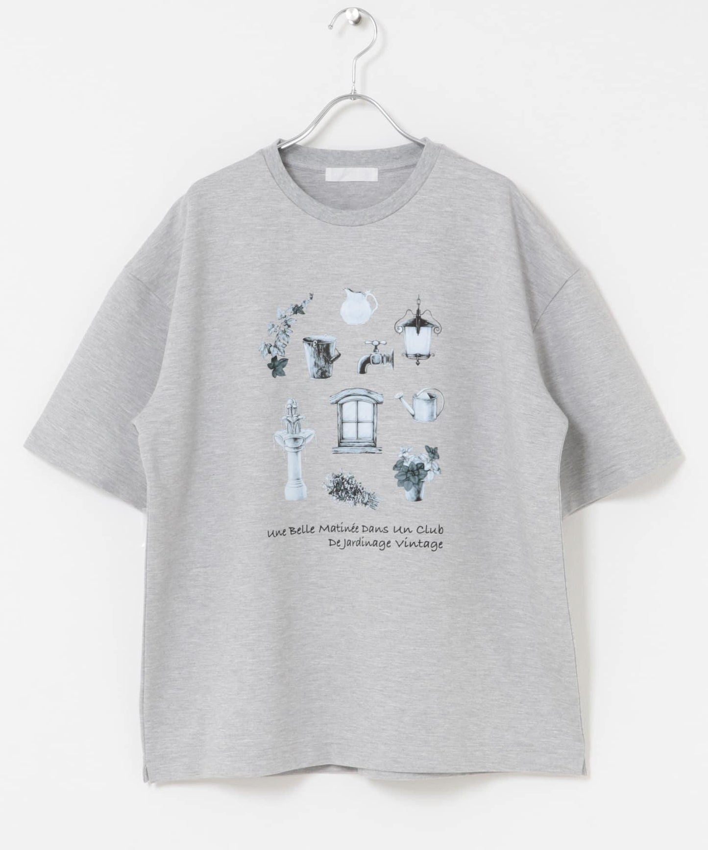 花園圖案短袖T恤