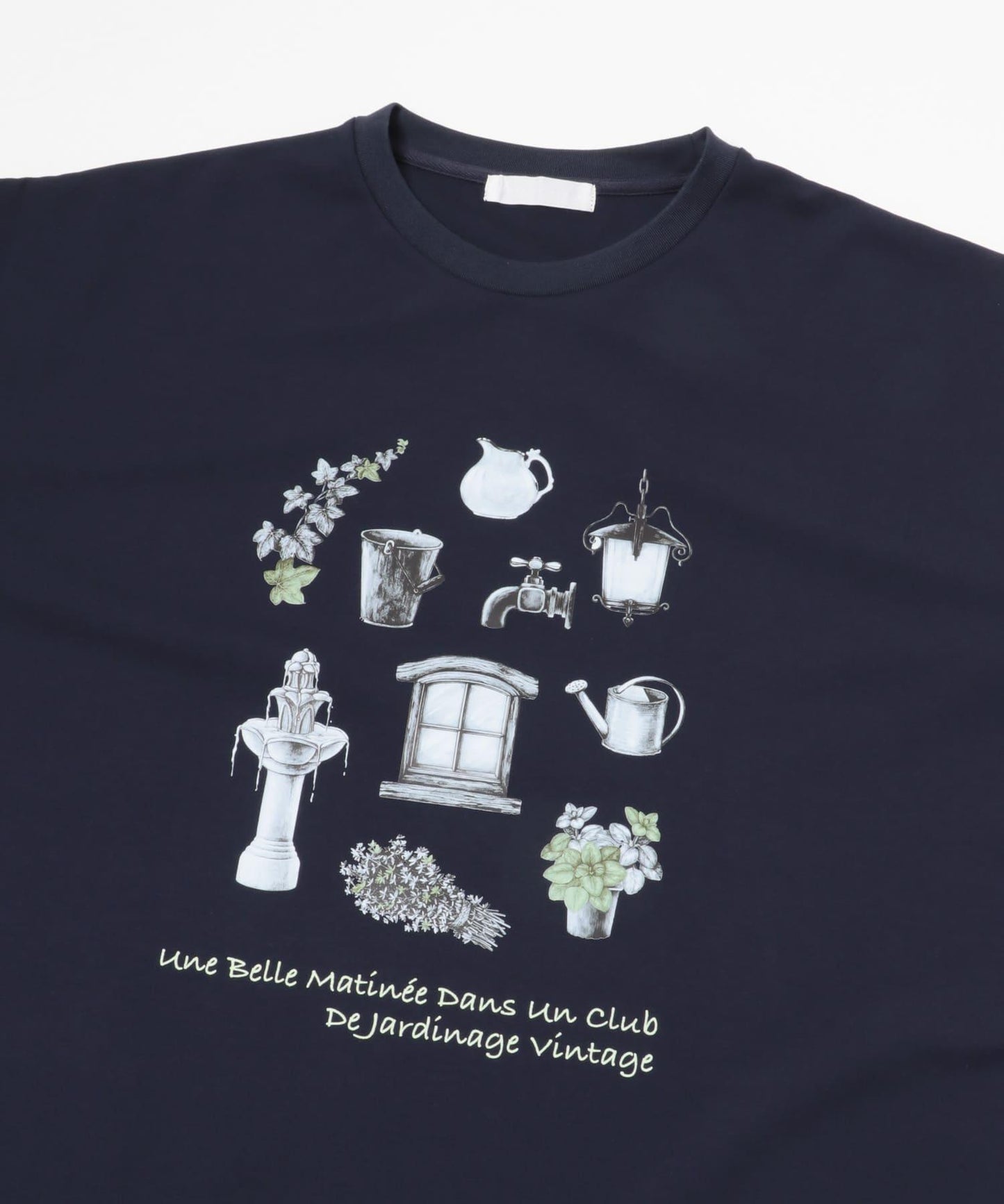 花園圖案短袖T恤