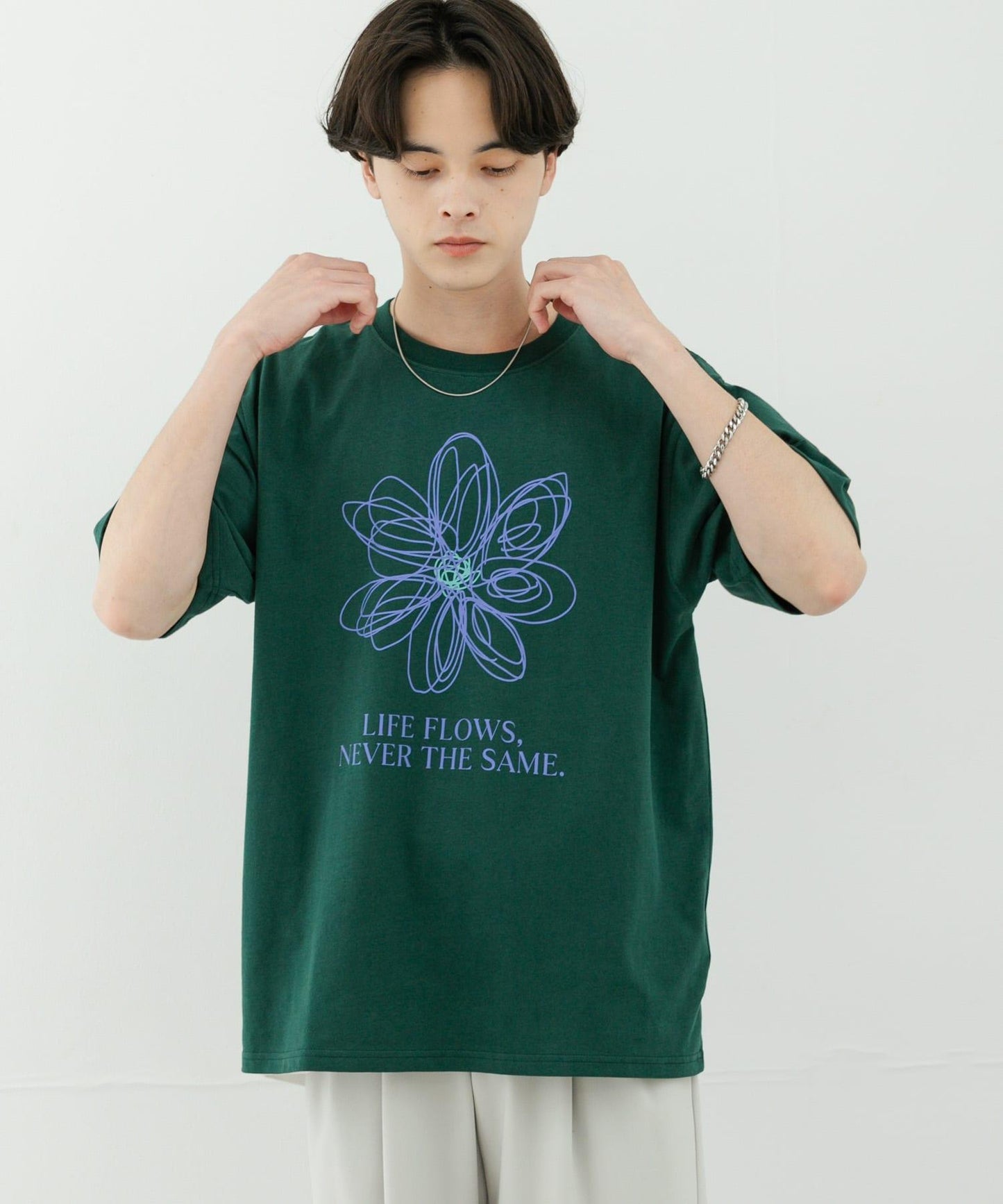 花卉藝術圖案短袖T恤