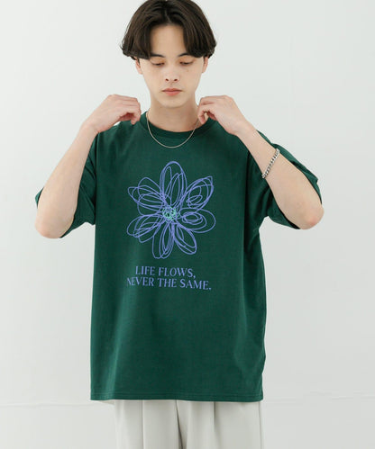 花卉藝術圖案短袖T恤