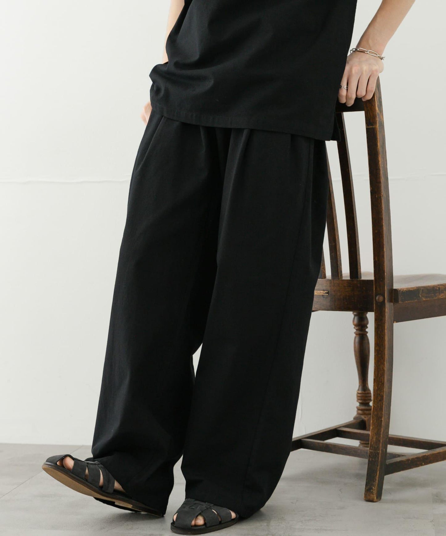 乾爽觸感寬鬆長褲