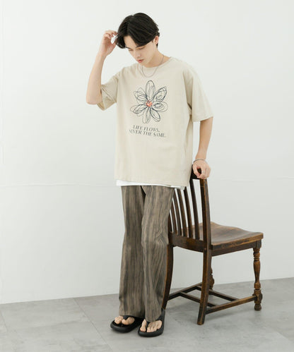 花卉藝術圖案短袖T恤