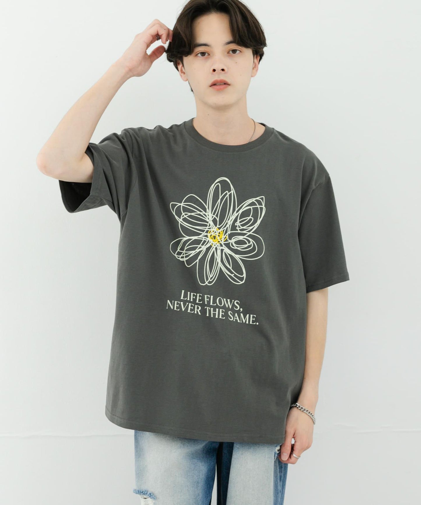 花卉藝術圖案短袖T恤