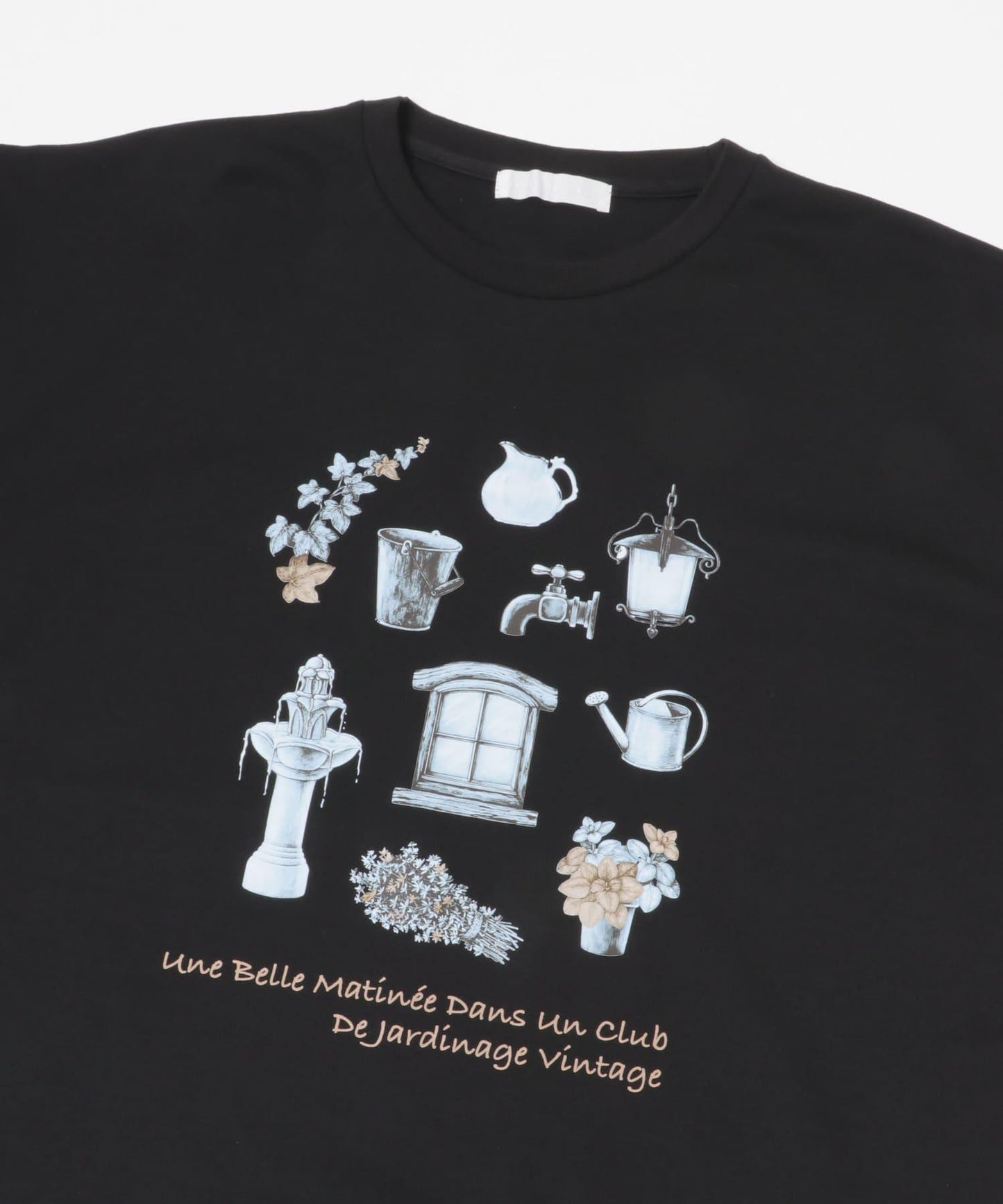 花園圖案短袖T恤