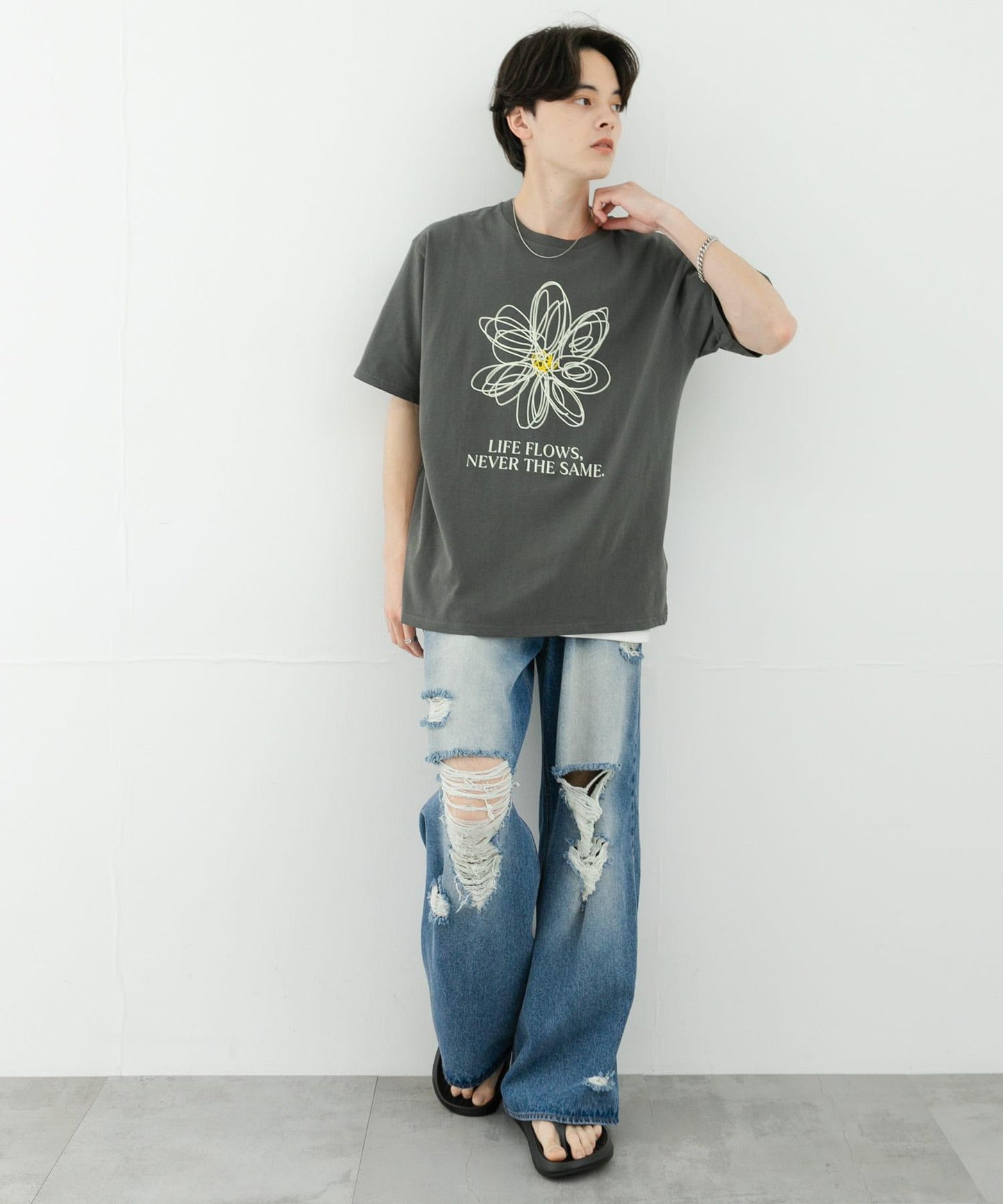 花卉藝術圖案短袖T恤