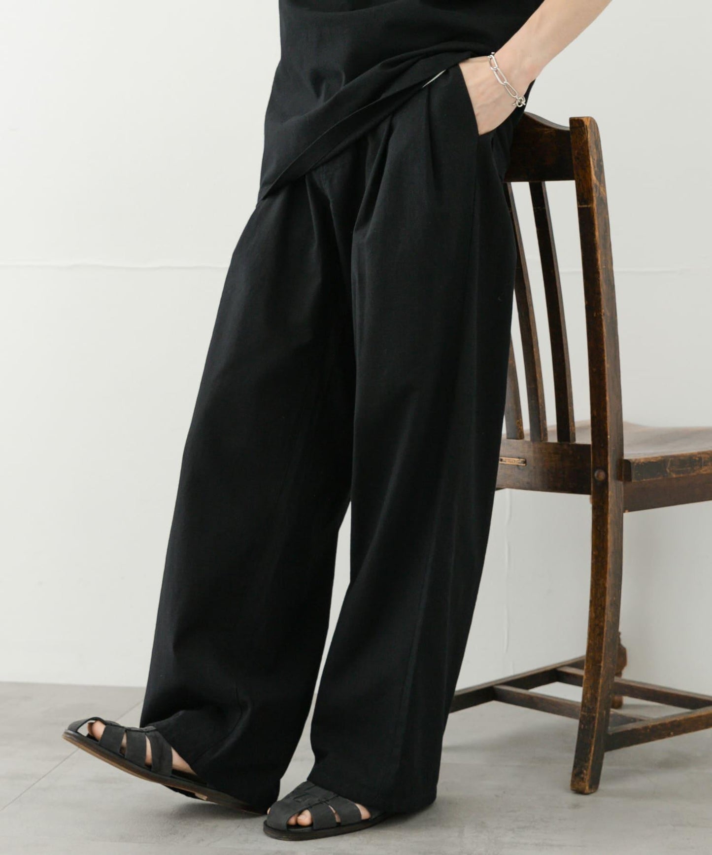 乾爽觸感寬鬆長褲