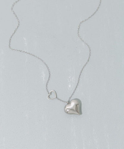 不鏽鋼立體金屬愛心項鍊