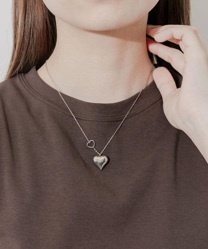 不鏽鋼立體金屬愛心項鍊